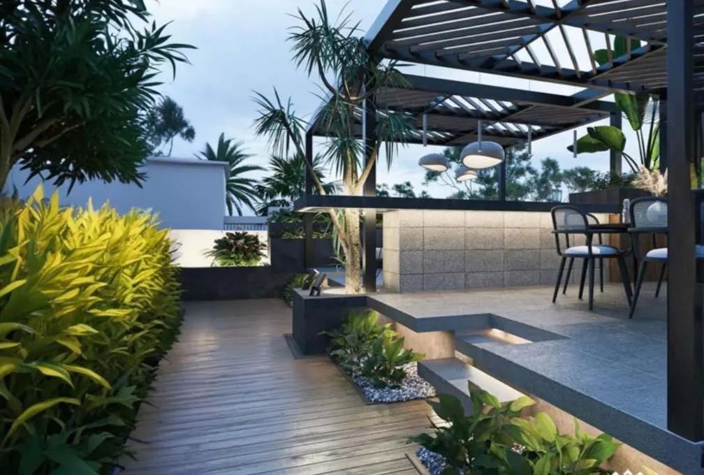 Open terrace & gazebo